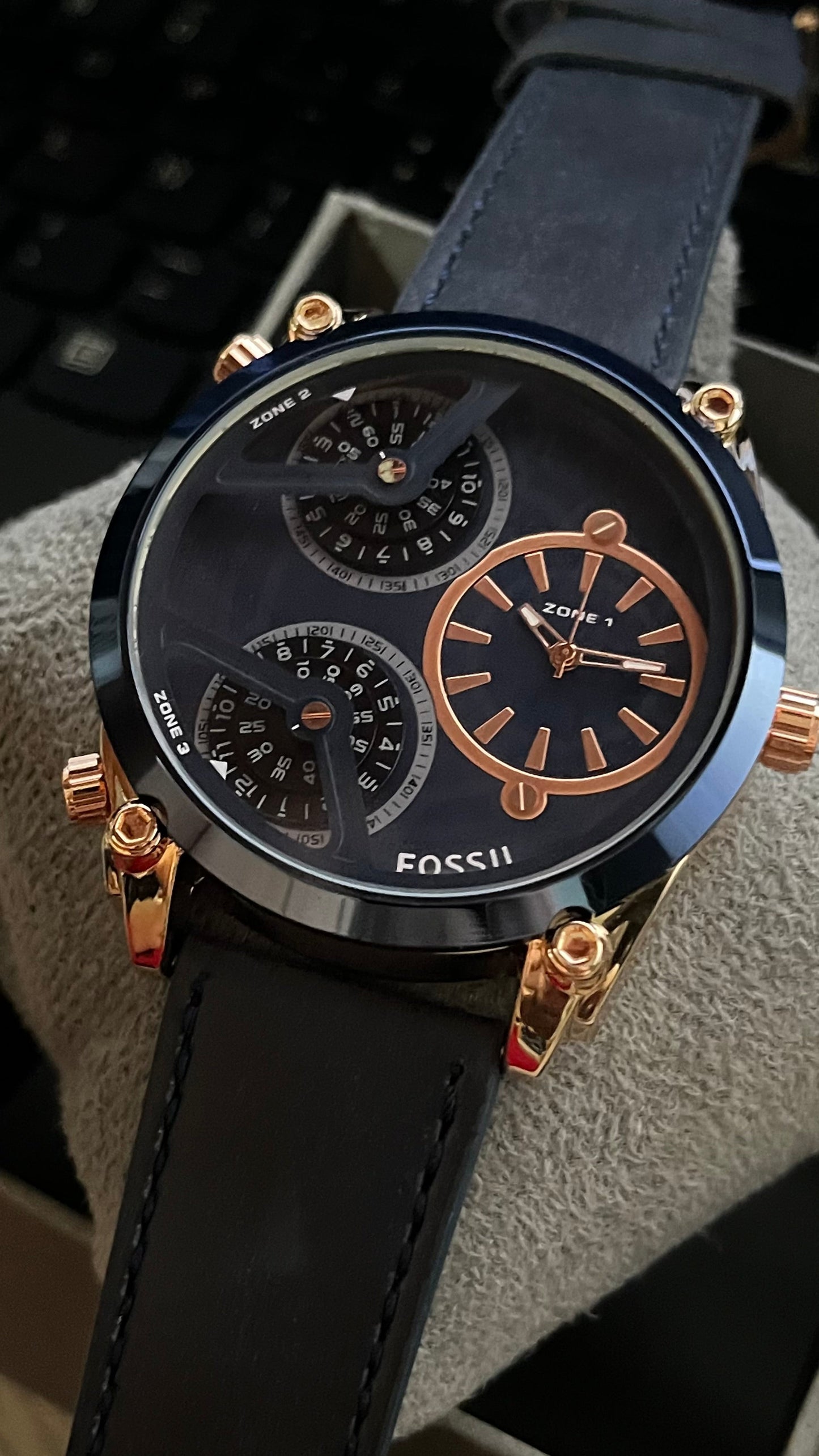 FOSSIL PARA HOMBRE 3 MAQUINARIA PULSO DE CUERO REF-A