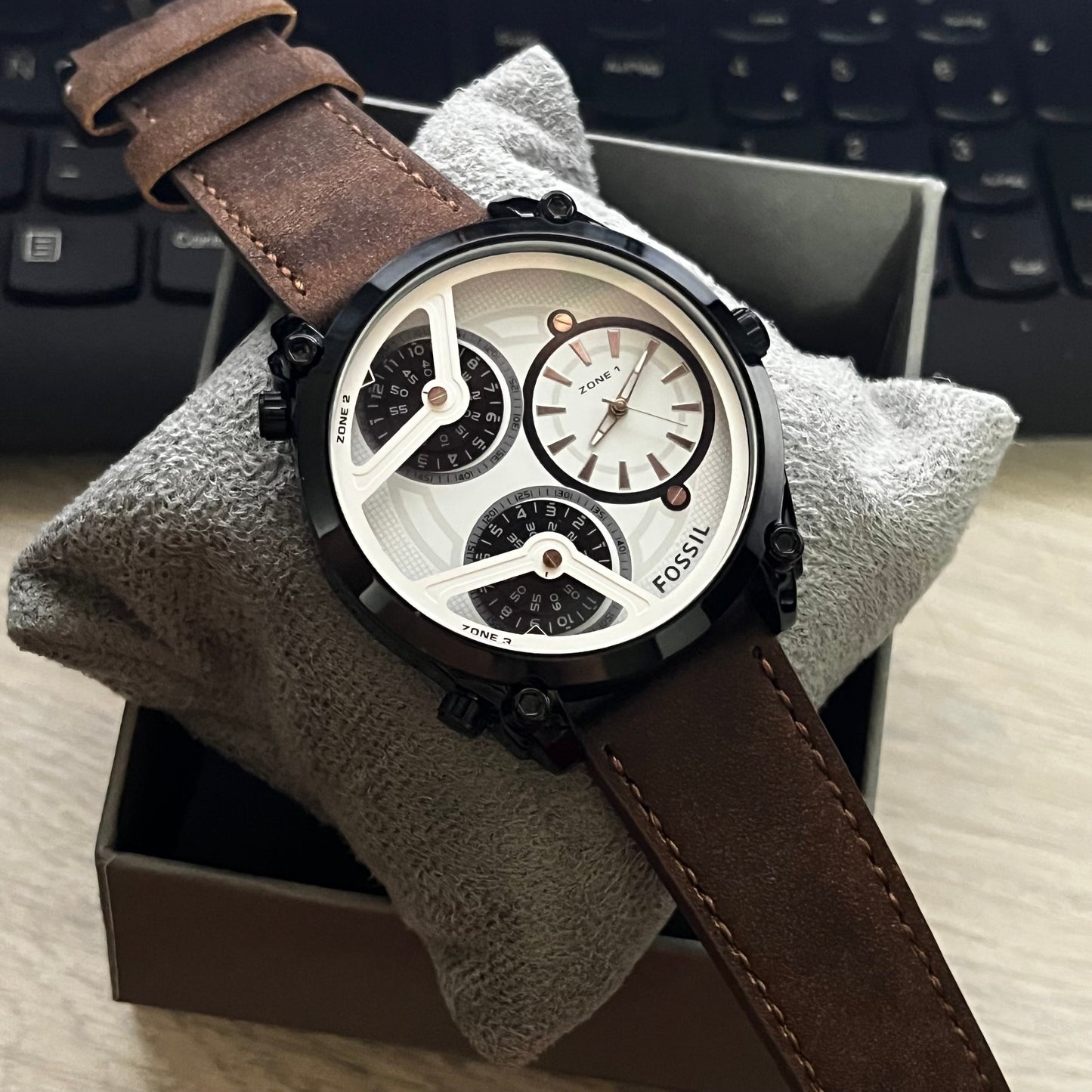 FOSSIL PARA HOMBRE 3 MAQUINARIA PULSO DE CUERO REF-CNB