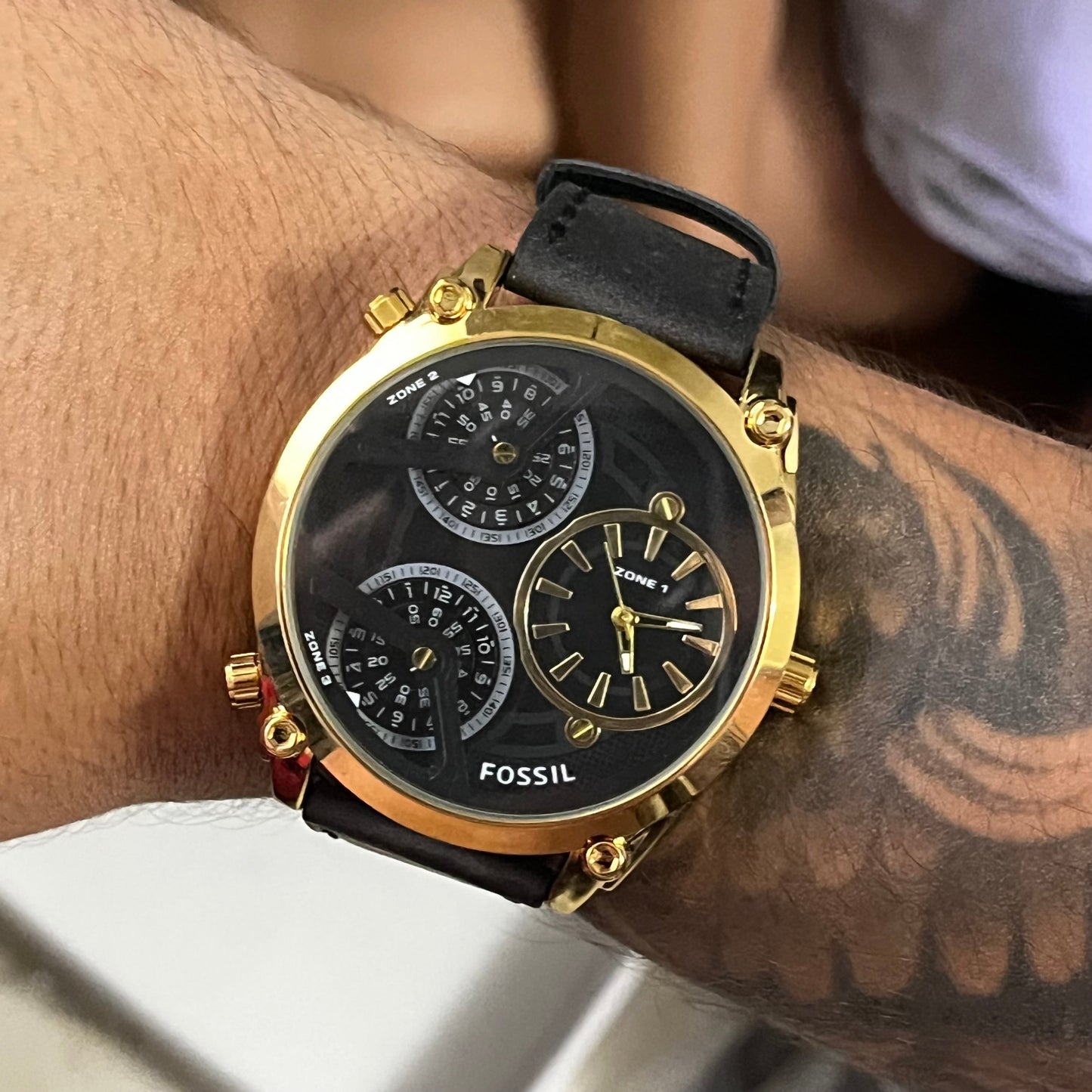 FOSSIL PARA HOMBRE 3 MAQUINARIA PULSO DE CUERO REF-ND