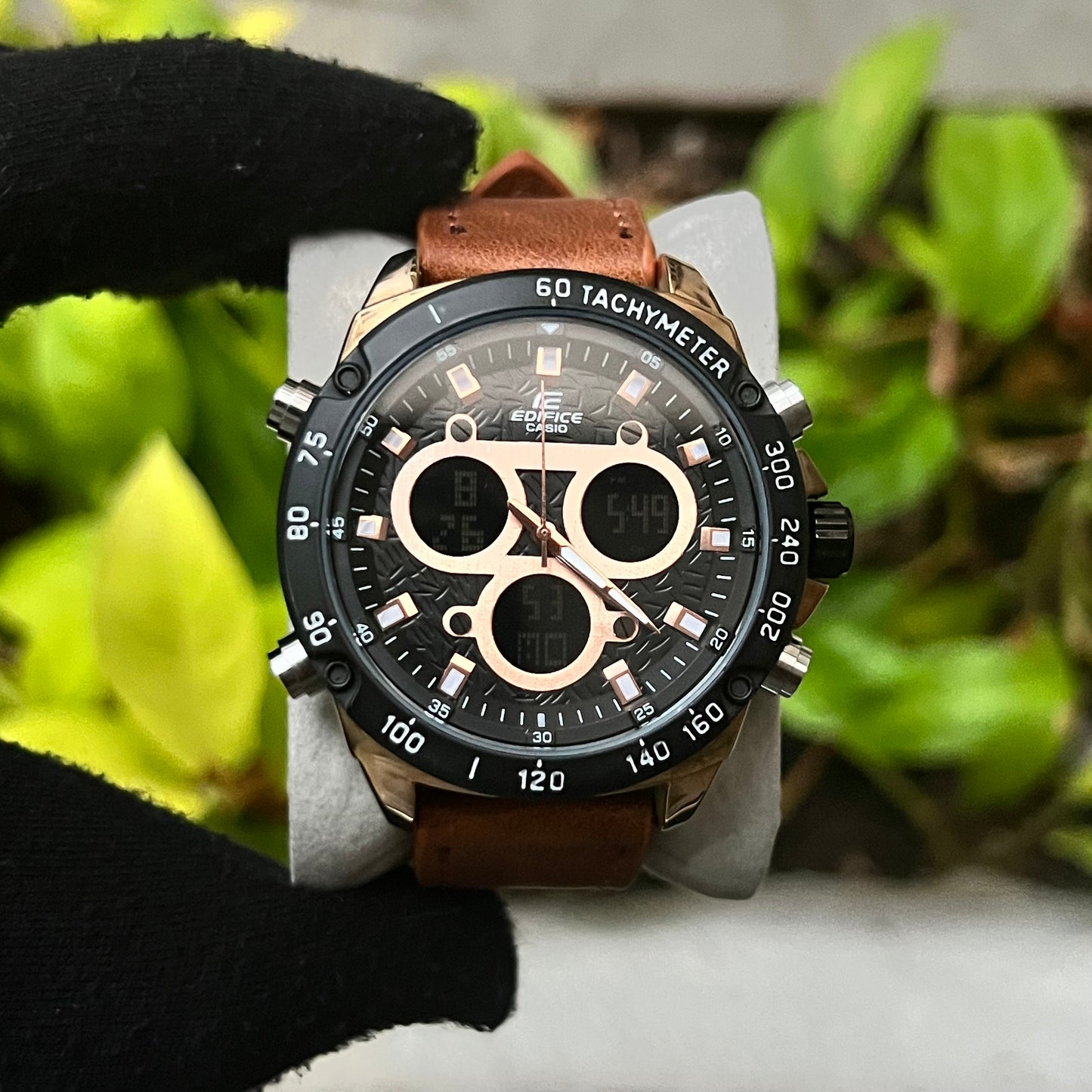 CASIO EDIFICE DOBLRE HORA PARA HOMBRE REF CN2