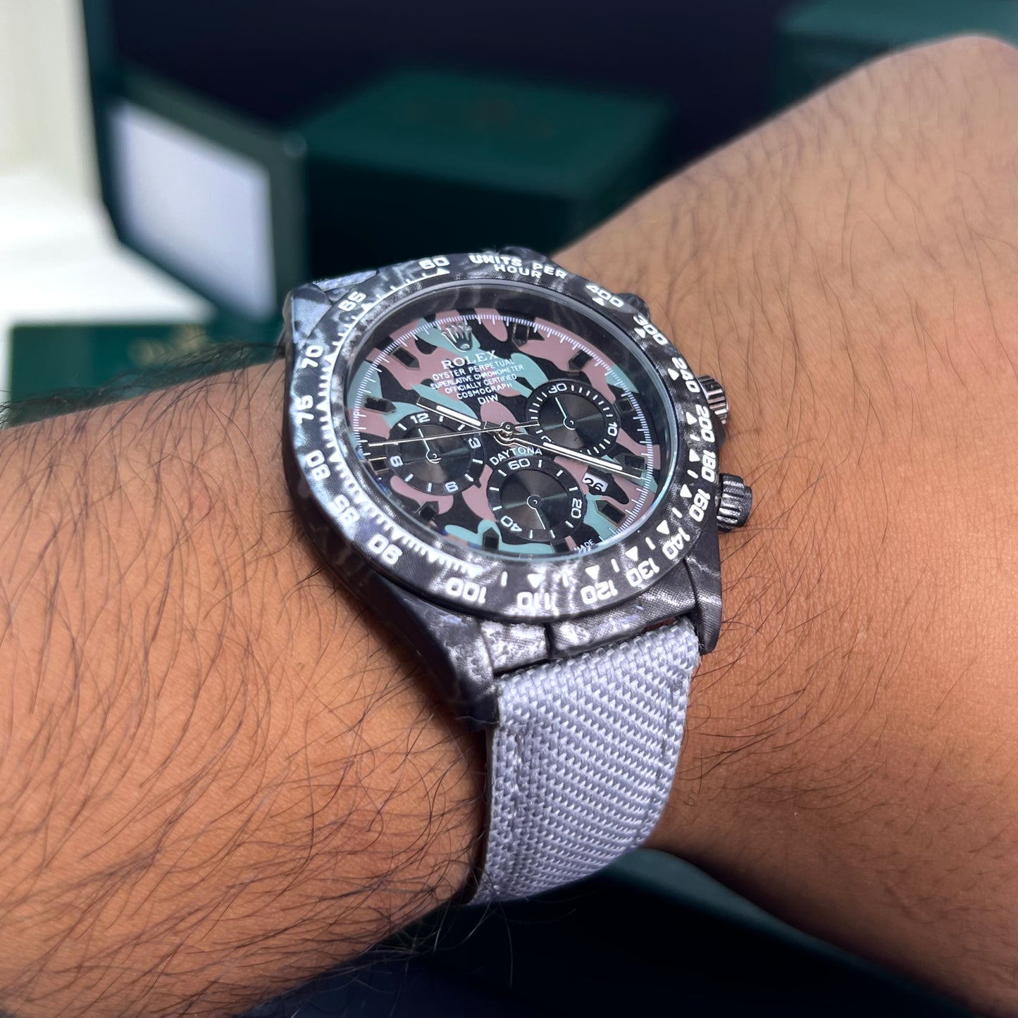 RLX DAYTONA CARBÓN DE LONA PARA HOMBRE REF-GN