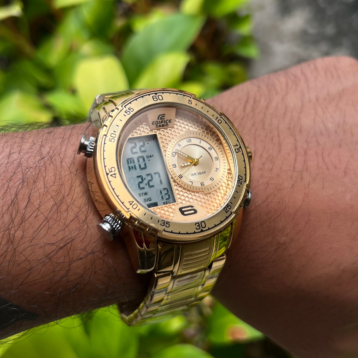 CASIO EDIFICE DOBLE HORA PARA HOMBRE REF D3