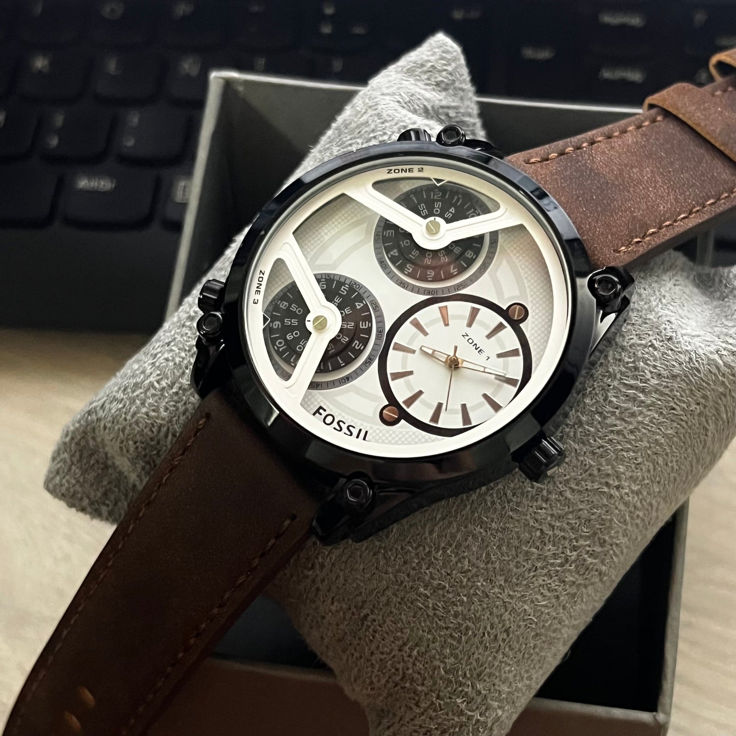 FOSSIL PARA HOMBRE 3 MAQUINARIA PULSO DE CUERO REF-CNB