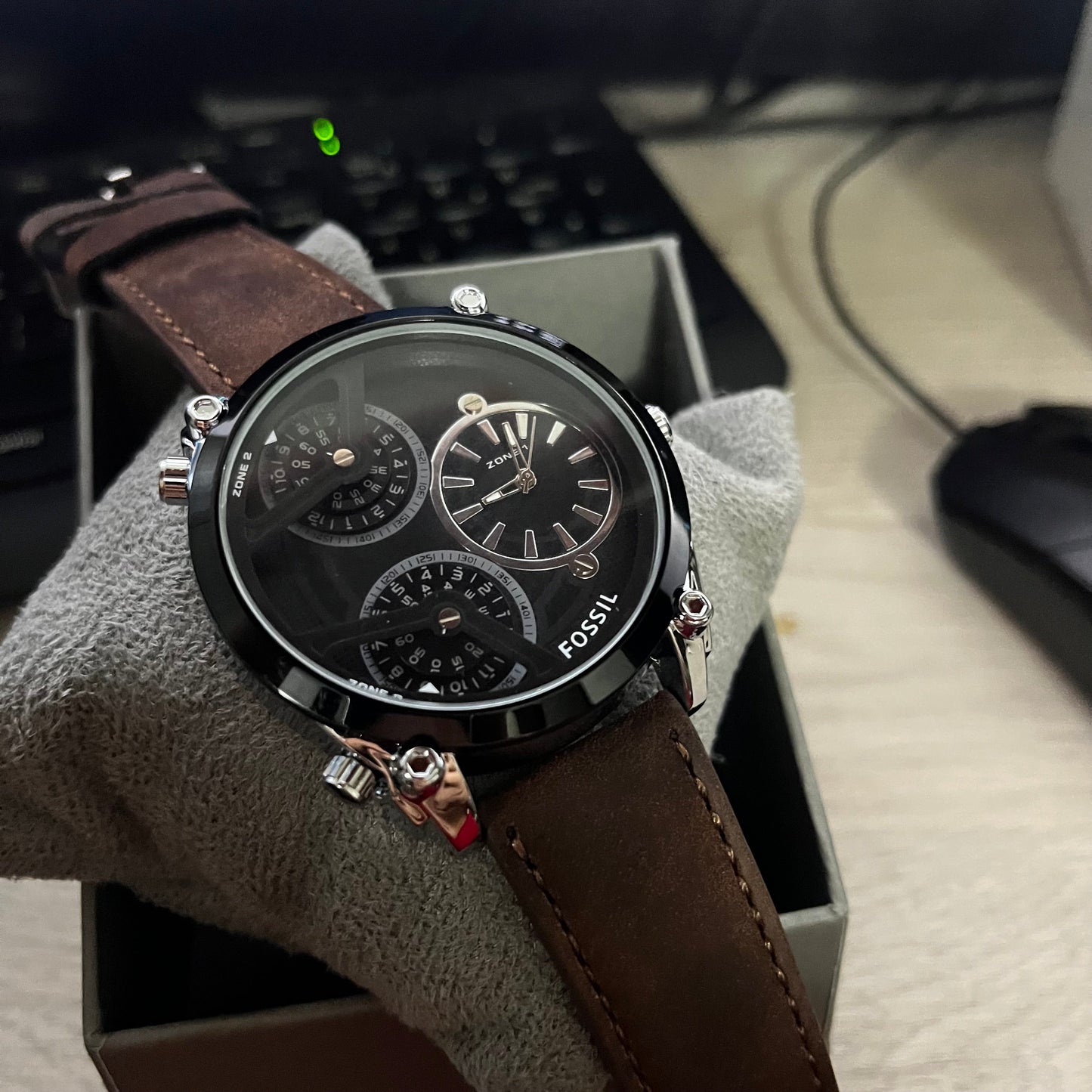 FOSSIL PARA HOMBRE 3 MAQUINARIA PULSO DE CUERO REF-CP