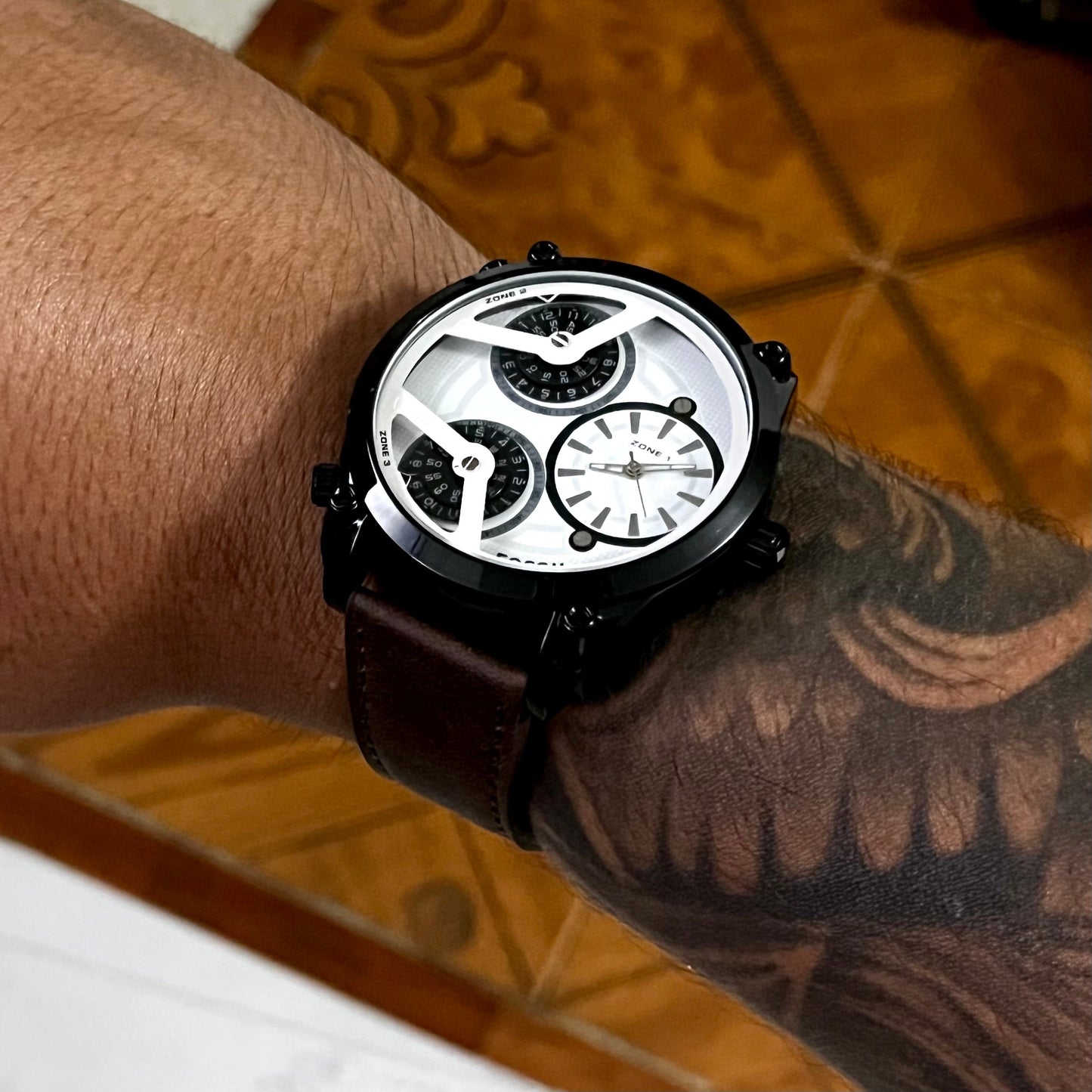 FOSSIL PARA HOMBRE 3 MAQUINARIA PULSO DE CUERO REF-CNB