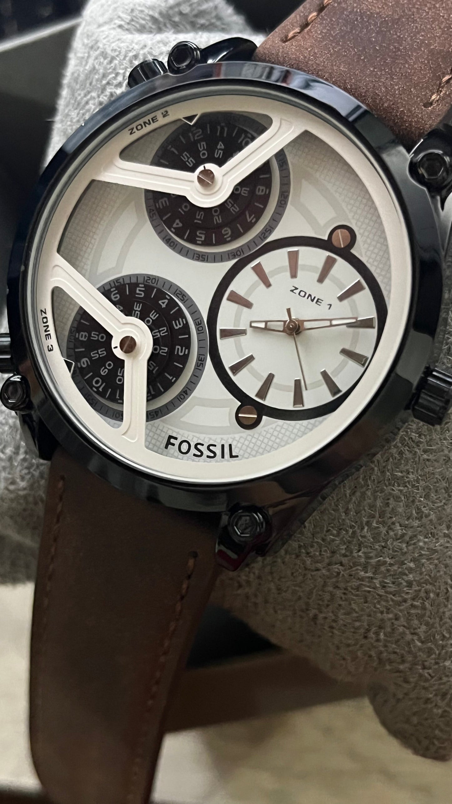 FOSSIL PARA HOMBRE 3 MAQUINARIA PULSO DE CUERO REF-CNB