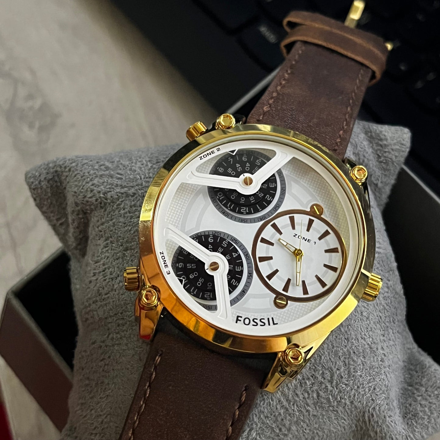 FOSSIL PARA HOMBRE 3 MAQUINARIA PULSO DE CUERO REF-CDB