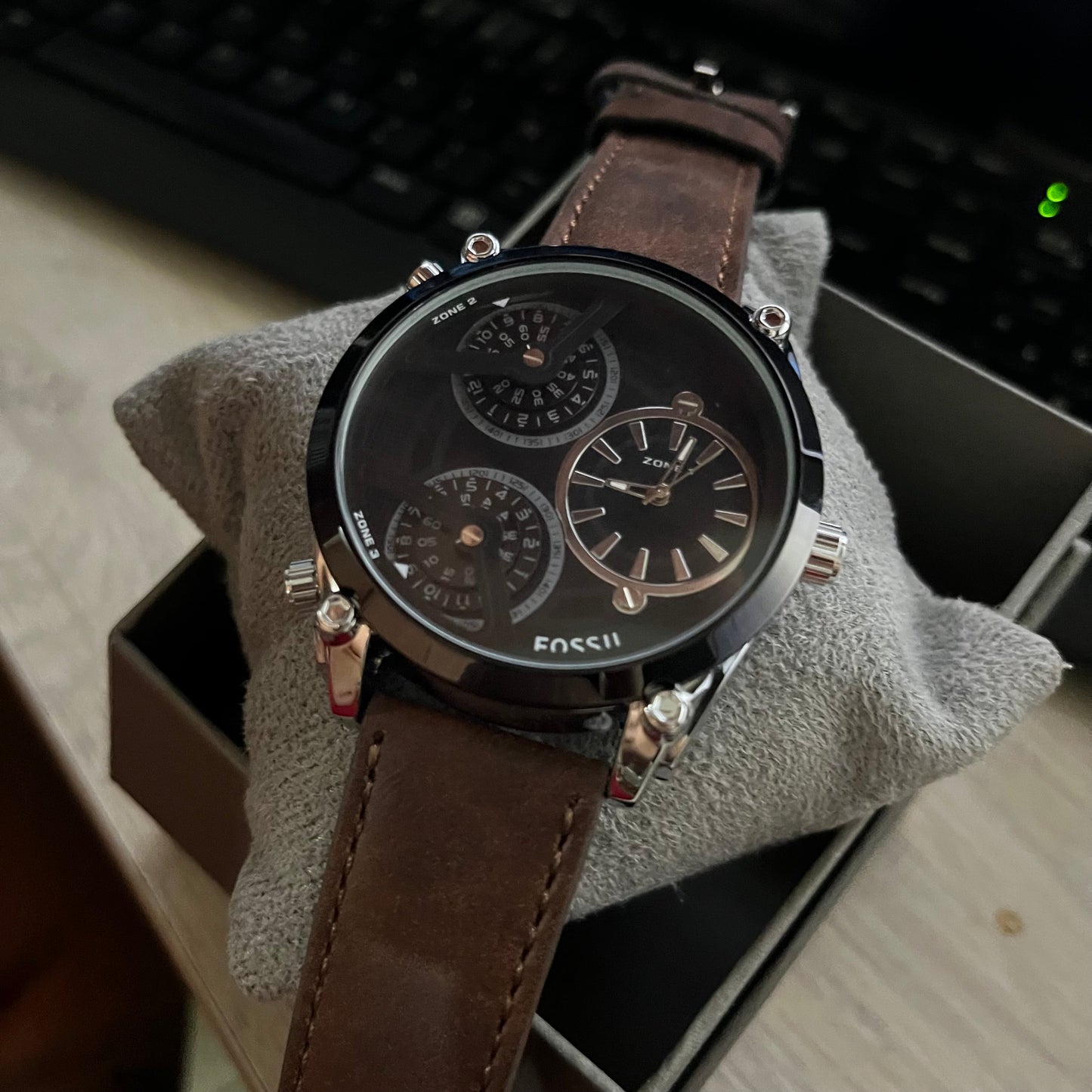 FOSSIL PARA HOMBRE 3 MAQUINARIA PULSO DE CUERO REF-CP