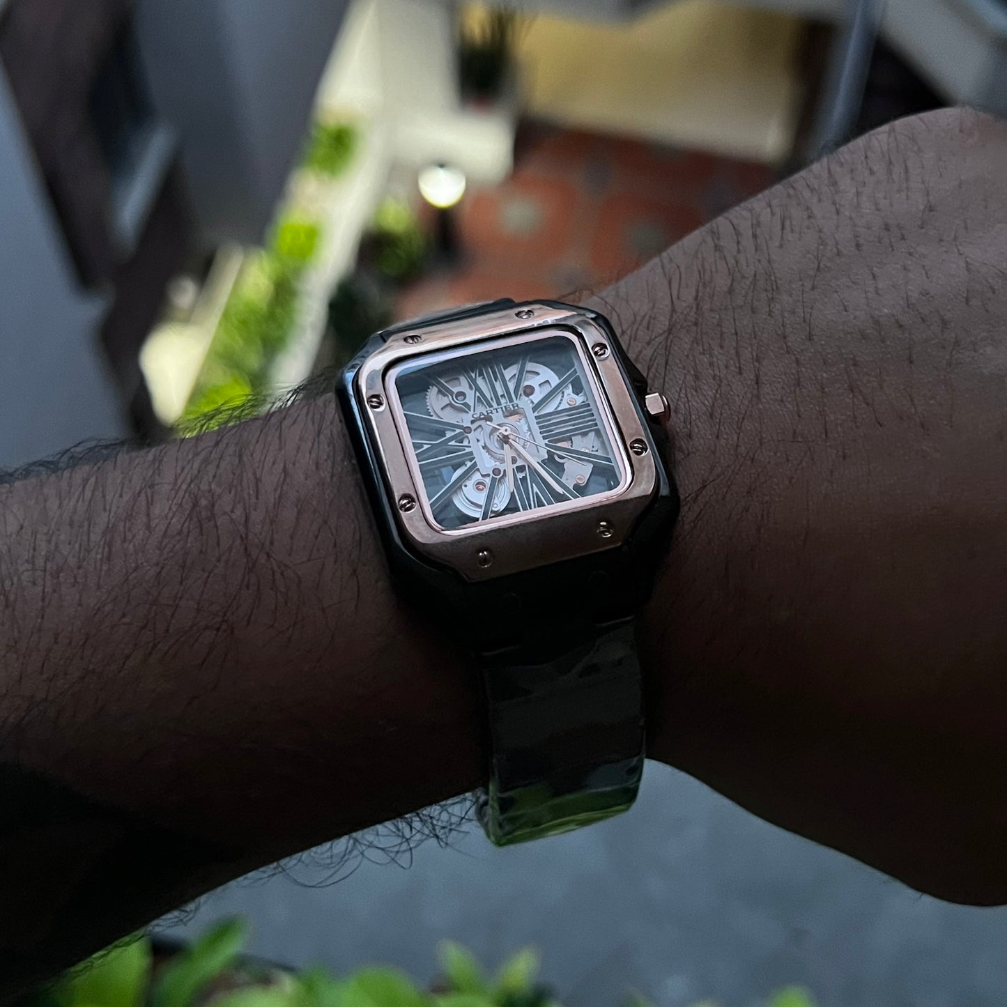 CARTIER SANTOS SKELETON PARA HOMBRE REF-NRN