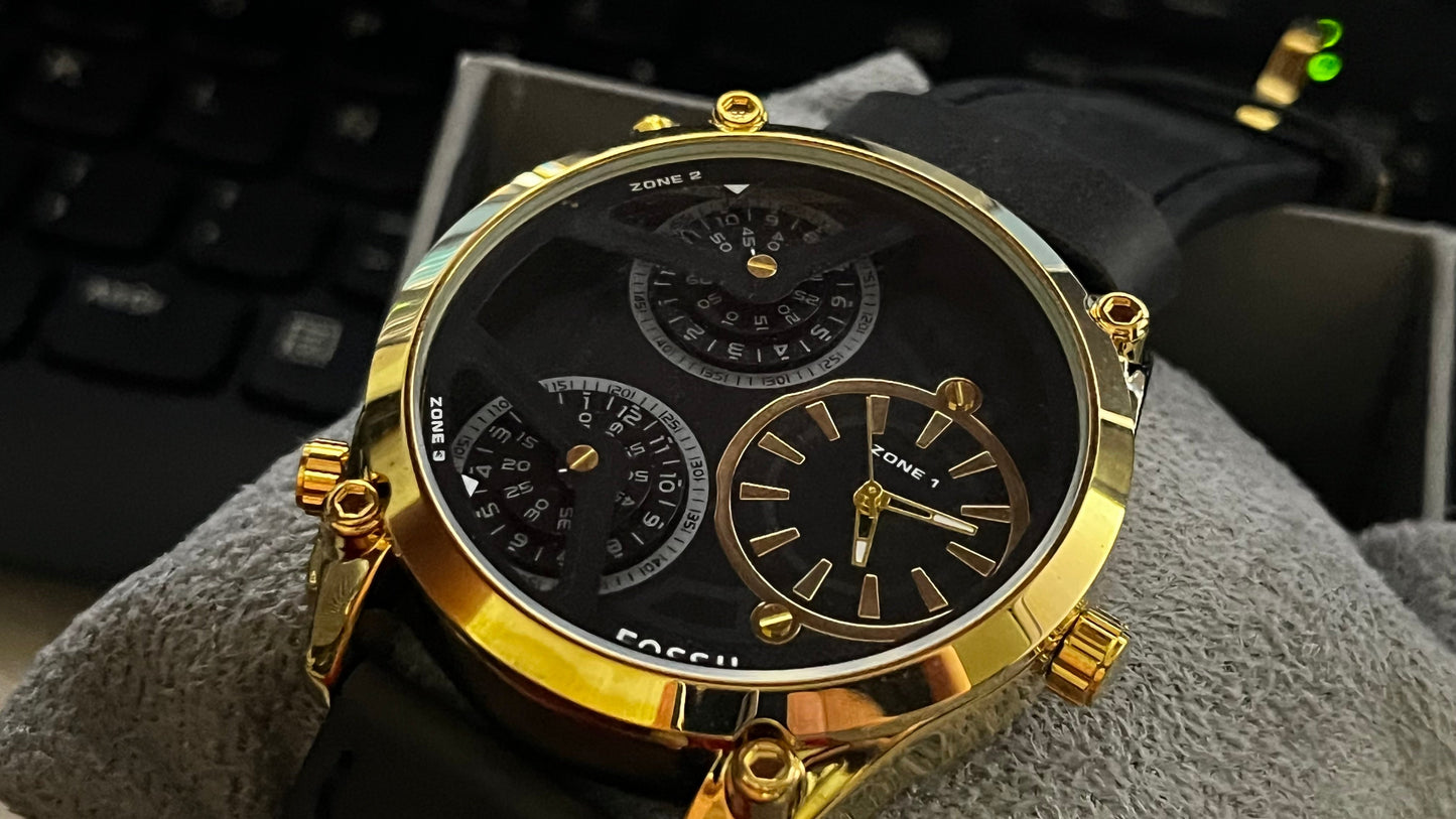 FOSSIL PARA HOMBRE 3 MAQUINARIA PULSO DE CUERO REF-ND