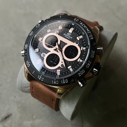 CASIO EDIFICE DOBLRE HORA PARA HOMBRE REF CN2