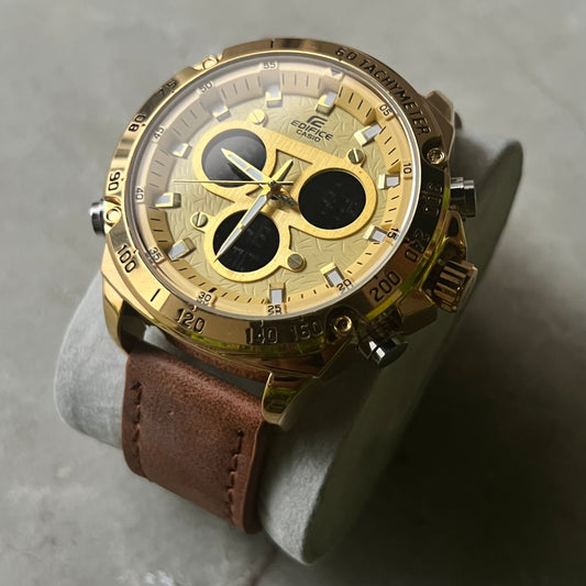 CASIO EDIFICE DOBLRE HORA PARA HOMBRE REF CD2