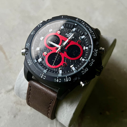CASIO EDIFICE DOBLRE HORA PARA HOMBRE REF MNR