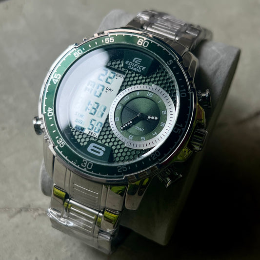 CASIO EDIFICE DOBLE HORA  PARA HOMBRE REF PV2