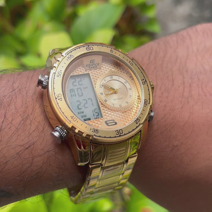 CASIO EDIFICE DOBLE HORA  PARA HOMBRE REF D3