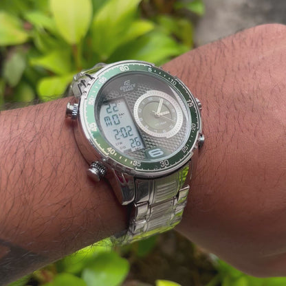 CASIO EDIFICE DOBLE HORA  PARA HOMBRE REF PV2
