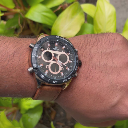 CASIO EDIFICE DOBLRE HORA PARA HOMBRE REF CN2